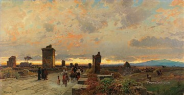 via appia antica Hermann David Salomon Corrodi paisaje orientalista Pinturas al óleo